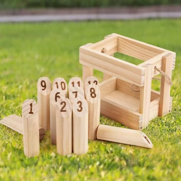 DIY Viking Number Kubb Set Fun Metal Skittle Lawn Games for Parks & Gardens for Parties for Ages 5 to 7 Years