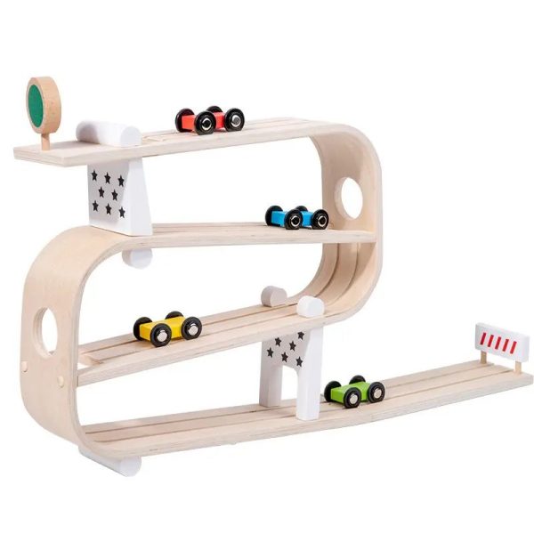 Wooden Ramp Racer Car Race Track Toys for Toddlers and Kids - Image 2