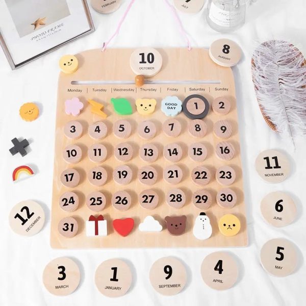 3D Wooden Perpetual Calendar New Trending Handmade Toy for Children